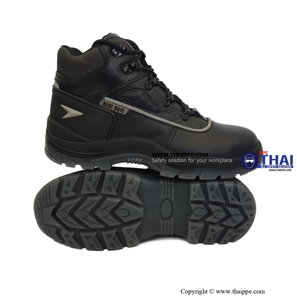 V02 TITAN [S3] รองเท้านิรภัยแบบหุ้มข้อ สีดำ พื้น PU/TPU หัวเหล็ก พื้นเหล็ก Size: 40