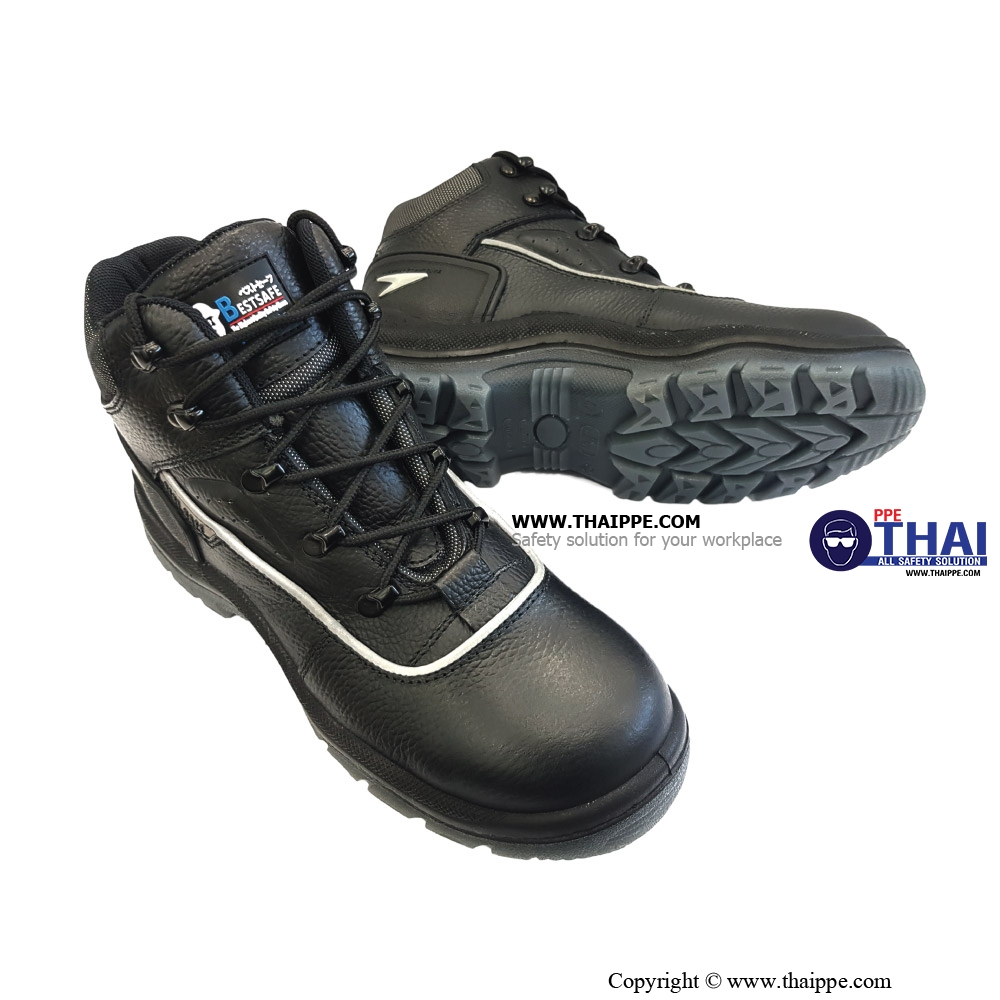V02 TITAN [S3] รองเท้านิรภัยแบบหุ้มข้อ สีดำ พื้น PU/TPU หัวเหล็ก พื้นเหล็ก Size: 40