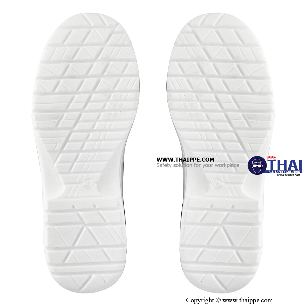 ELASTIC- A White [S2] รองเท้านิรภัยหุ้มส้น สีขาว พื้น PU หัวเหล็ก ยี่ห้อ BESTSAFE
