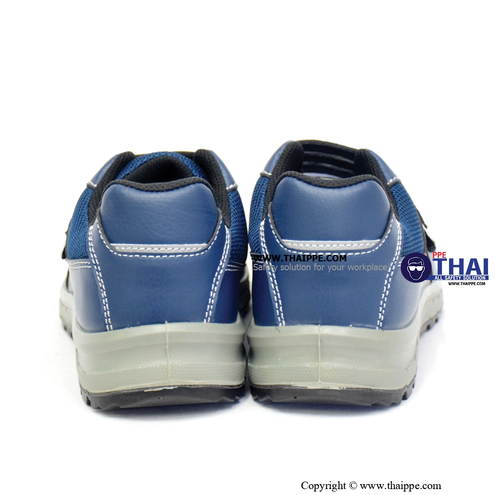 BALANCE TAPE BLUE [S2] #BESTSAFE รองเท้านิรภัยหุ้มส้นแบบเทปเวลโกร สีกรม พื้น PU/PU หัว COMPOSITE