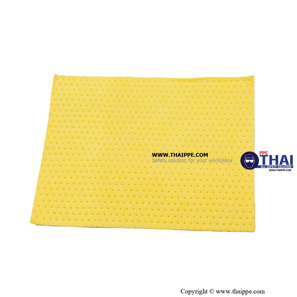 PAD# HOS-LMT-3502S วัสดุดูดซับสารเคมีสีเหลืองแบบแผ่น บรรจุ 100 Sheet / Box # BESTSAFE