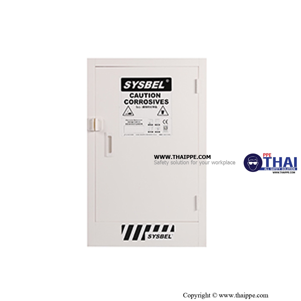 J2) #ACP810012 : ตู้เก็บสารกัดกร่อน  Corrosive Substance Storage Cabinets  Volume Gal  12 GaL 1 door Certification(CE)  Ext dimension(HxWxD/cm) 89x59x46  G.W.(Kgs.) 34