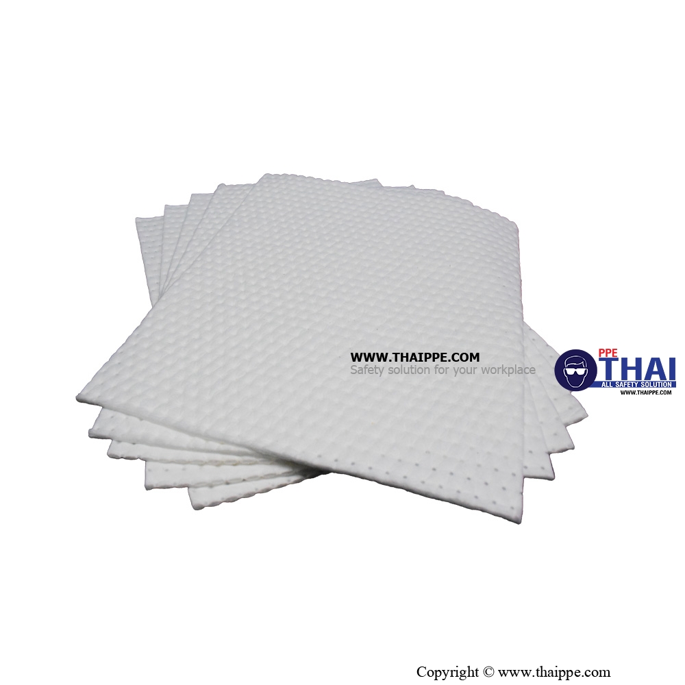 PAD# BOS-LMT-3502S วัสดุดูดซับน้ำมันสีขาวแบบแผ่น บรรจุ 100 Sheet / Box # BESTSAFE