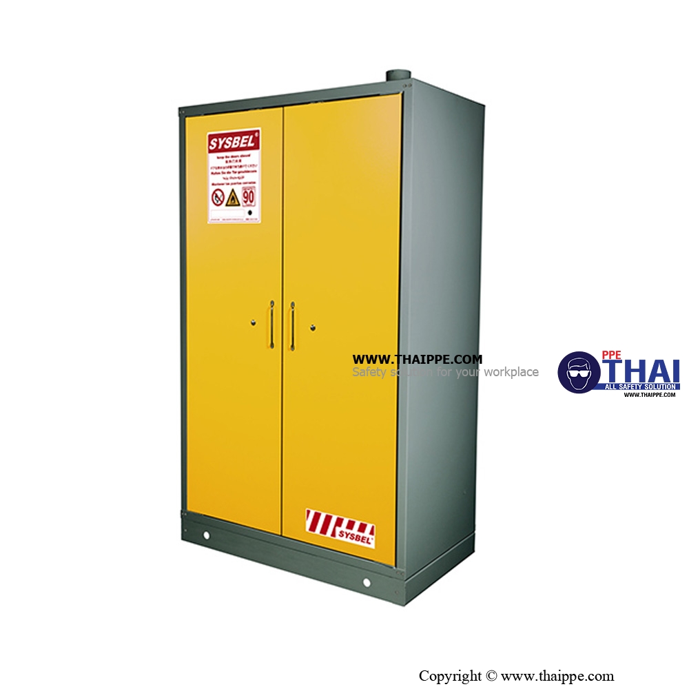 S06): #SE890450 : ตู้ป้องกันอัคคีภัย 90 นาที Safety Cabinets 170 L 2 door (semi-self close) Certification(FM/CE) Ext dimension  204x116x62.5 SYSBEL