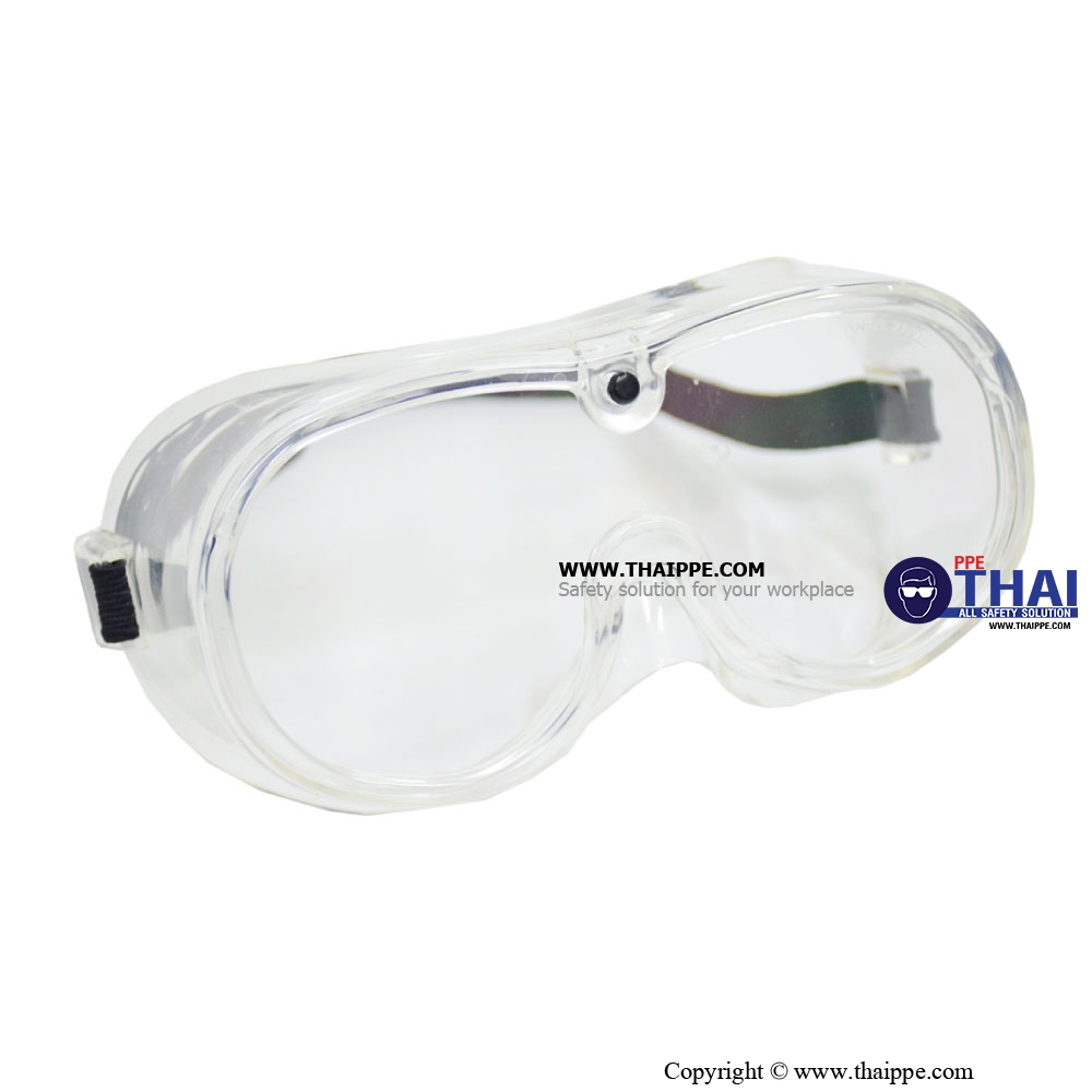 Goggle01 - ANTI-FOG (Medical / Lab) แว่นครอบตาเลนส์ใส ไม่มีวาล์ว # BESTSAFE