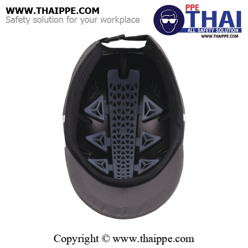 KAIZIO หมวกผ้านิรภัยเสริมโครงไฟเบอร์ แบบ Ergonomic Bumpcap  สี Grey-Black