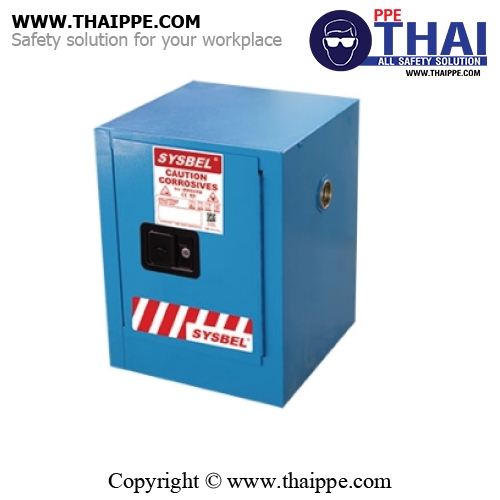 C-1) #WA810040B : ตู้สำหรับสารเคมีชนิดสารกัดกร่อน Corrosive Cabinets  15 L 1 door (manual) Certification(CE) Ext dimension  56x43x43 SYSBEL (ไม่รวมสายดิน)