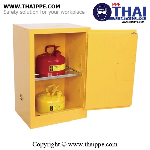 A2) #WA810120 : ตู้สำหรับเก็บของเหลวไวไฟ Flammable Cabinets 45 L 1 door (manual) Certification(FM/CE) Ext dimension  89x59x46  SYSBEL
