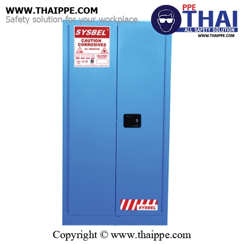 C-4) #WA810600B : ตู้สำหรับสารเคมีชนิดสารกัดกร่อน Corrosive Cabinets  227 L 2 door (manual) Certification(FM/CE) Ext dimension  165x86x86 SYSBEL(ไม่รวมสายดิน)