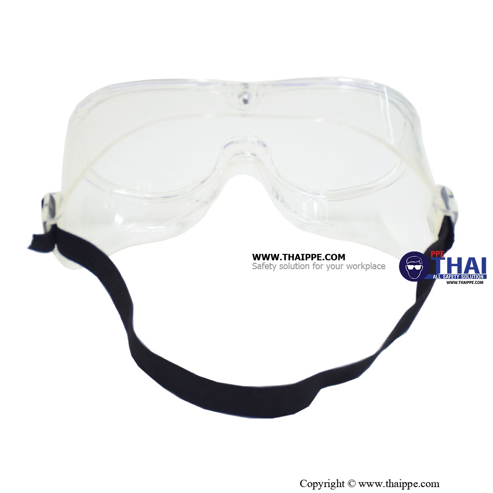 Goggle01 - ANTI-FOG (Medical / Lab) แว่นครอบตาเลนส์ใส ไม่มีวาล์ว # BESTSAFE