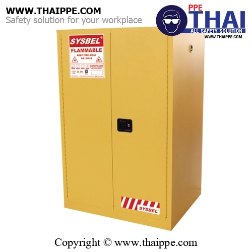 A8) #WA810860 : ตู้สำหรับเก็บของเหลวไวไฟ Flammable Cabinets 340 L 2 door (manual) Certification(FM/CE) Ext dimension  165x109x86  SYSBEL