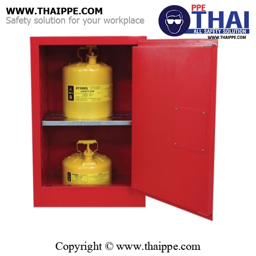 B-2) #WA810120R : ตู้สำหรับเก็บของเหลวไวไฟ และติดไฟง่าย Combustible Cabinets  45 L 1 door (manual) Certification(FM/CE) Ext dimension  89x59x46  SYSBEL  (ไม่รวมสายดิน)