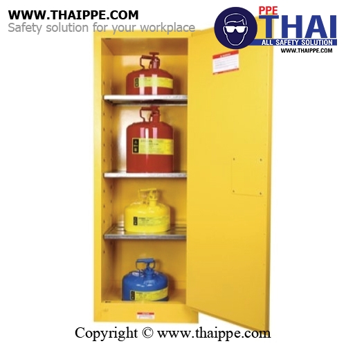 A3) #WA810220 : ตู้สำหรับเก็บของเหลวไวไฟ Flammable Cabinets 83 L 1 door (manual) Certification(FM/CE) Ext dimension  165x60x46  SYSBEL