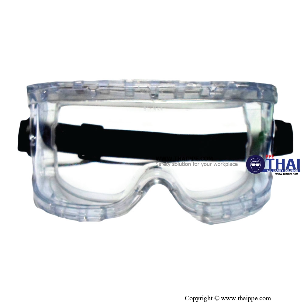 Goggle17 แว่นครอบตาเลนส์ใส กันสารเคมี+ฝ้า # BESTSAFE