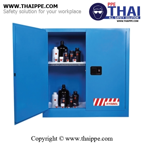 C-2) #WA810300B : ตู้สำหรับสารเคมีชนิดสารกัดกร่อน Corrosive Cabinets  114 L 2 door (manual) Certification(FM/CE) Ext dimension  112x109x46 SYSBEL (ไม่รวมสายดิน)