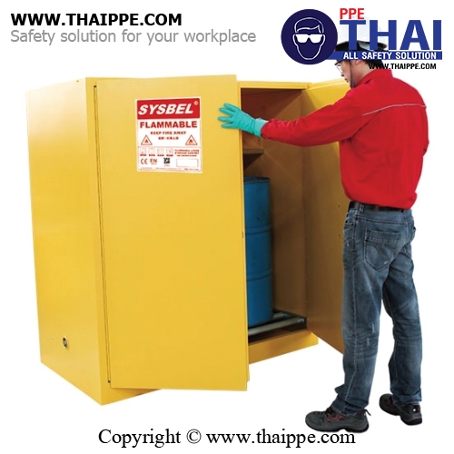 A10) #WA811100 : ตู้สำหรับเก็บของเหลวไวไฟ Flammable Cabinets 415 L 2 door (manual) Certification(CE) Packing dimension 165x150x86  SYSBEL