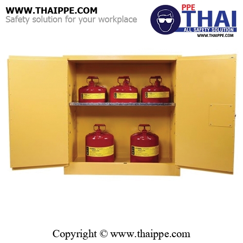 A4) #WA810300 : ตู้สำหรับเก็บของเหลวไวไฟ Flammable Cabinets 114 L 2 door (manual) Certification(FM/CE) Ext dimension  112x109x46 cm.  SYSBEL