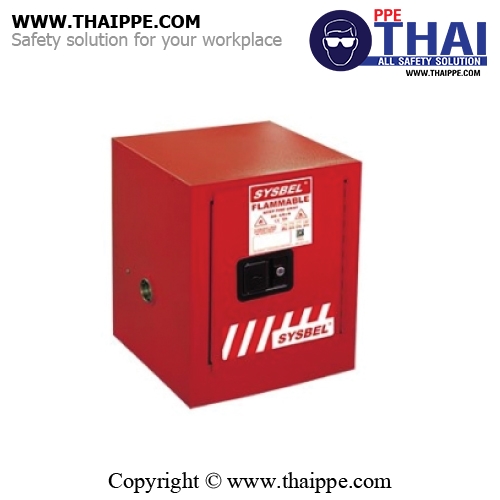  B-1) #WA810040R : ตู้สำหรับเก็บของเหลวไวไฟ และติดไฟง่าย Combustible Cabinets  15 L 1 door (manual) Certification(CE) Ext dimension  56x43x43  SYSBEL