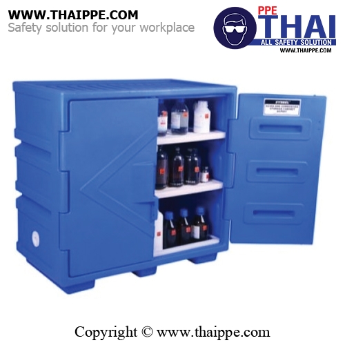 D1) #ACP80002 : ตู้สำหรับสารเคมีชนิดพลาสติก Polyethylene Corrosive Cabine Volume 22 Gal 83 L 2 door (manual)  Ext dimension(HxWxD/cm) 89x91x55 SYSBEL