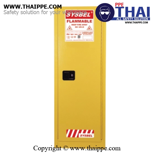 A3) #WA810220 : ตู้สำหรับเก็บของเหลวไวไฟ Flammable Cabinets 83 L 1 door (manual) Certification(FM/CE) Ext dimension  165x60x46  SYSBEL