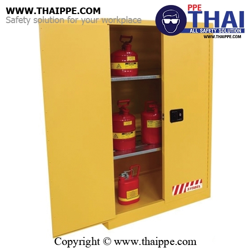 A8) #WA810860 : ตู้สำหรับเก็บของเหลวไวไฟ Flammable Cabinets 340 L 2 door (manual) Certification(FM/CE) Ext dimension  165x109x86  SYSBEL
