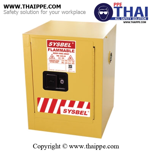 A1) #WA810040 : ตู้สำหรับเก็บของเหลวไวไฟ Flammable Cabinets 15 L 1 door (manual) Certification(CE)  Ext dimension  56x43x43  SYSBEL