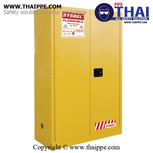 A5) #WA810450 : ตู้สำหรับเก็บของเหลวไวไฟ Flammable Cabinets 170 L 2 door (manual) Certification(FM/CE) Ext dimension  165x109x46 cm.  SYSBEL