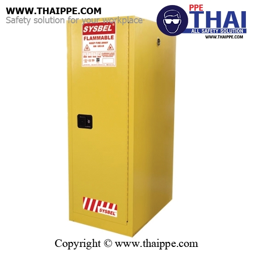 A6) #WA810540 : ตู้สำหรับเก็บของเหลวไวไฟ Flammable Cabinets 204 L 1 door (manual) Certification(FM/CE) Ext dimension  165x60x87  SYSBEL