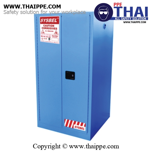 C-4) #WA810600B : ตู้สำหรับสารเคมีชนิดสารกัดกร่อน Corrosive Cabinets  227 L 2 door (manual) Certification(FM/CE) Ext dimension  165x86x86 SYSBEL(ไม่รวมสายดิน)