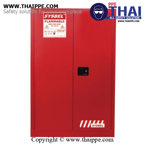 B-4) #WA810450R : ตู้สำหรับเก็บของเหลวไวไฟ และติดไฟง่าย Combustible Cabinets  170 L 2 door (manual) Certification(FM/CE) Ext dimension  165x109x46  SYSBEL