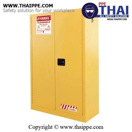 A5) #WA810450 : ตู้สำหรับเก็บของเหลวไวไฟ Flammable Cabinets 170 L 2 door (manual) Certification(FM/CE) Ext dimension  165x109x46 cm.  SYSBEL