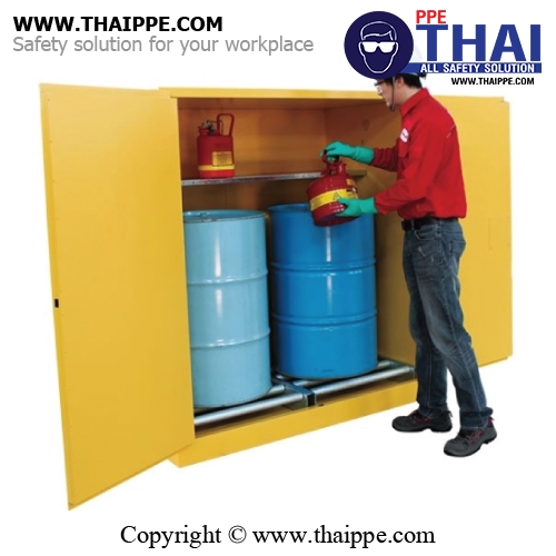 A10) #WA811100 : ตู้สำหรับเก็บของเหลวไวไฟ Flammable Cabinets 415 L 2 door (manual) Certification(CE) Packing dimension 165x150x86  SYSBEL
