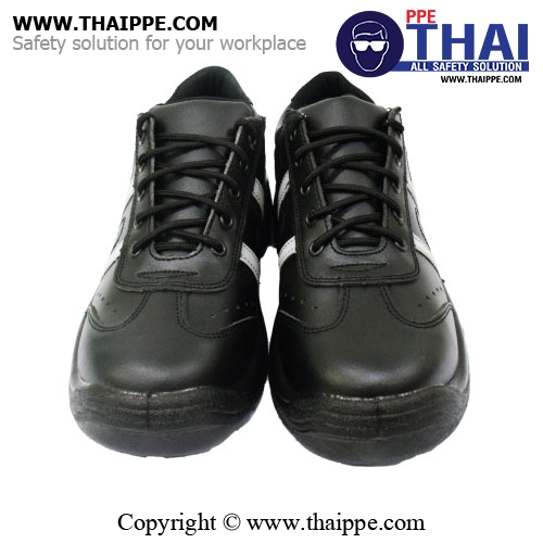 SMART- BLACK [S1] รองเท้านิรภัยหุ้มส้น วัสดุไมโครไฟเบอร์ สีดำ พื้น PU หัวเหล็ก ยี่ห้อ BESTSAFE