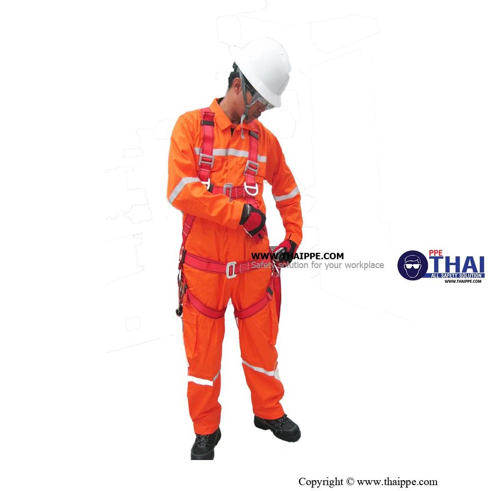 เข็มขัดเต็มตัว (SET - Full body harness) # BESTSAFE - JTECH-102 เข็มขัดนิรภัยชนิดเต็มตัว รัดอก-เอว #JE135119D  +SB-W102 เชือกนิรภัย Y ตะขอใหญ่ ยาว 1.8 m. CALABINER + กระเป๋าผ้าสำหรับใส่ Harness 