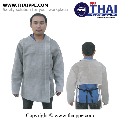 TYPE 1B ชุดเสื้อคลุมหนังเปิดหลัง เทปเวลโกรด้านหน้า #BESTSAFE