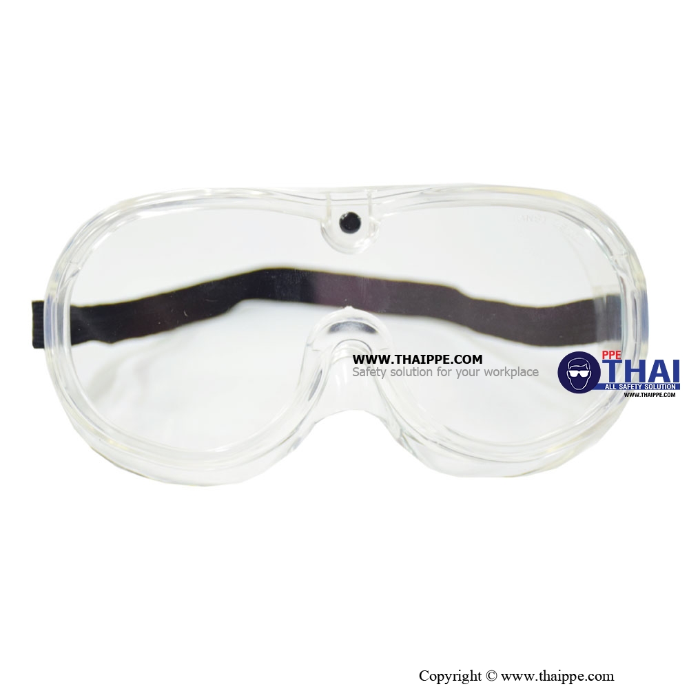 Goggle01 - ANTI-FOG (Medical / Lab) แว่นครอบตาเลนส์ใส ไม่มีวาล์ว # BESTSAFE