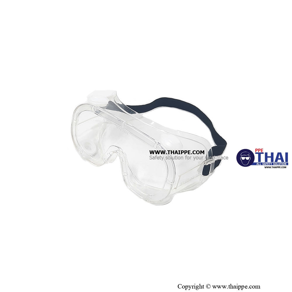 Goggle02 - ANTI-FOG  แว่นครอบตาเลนส์ใส มีวาล์ว # BESTSAFE