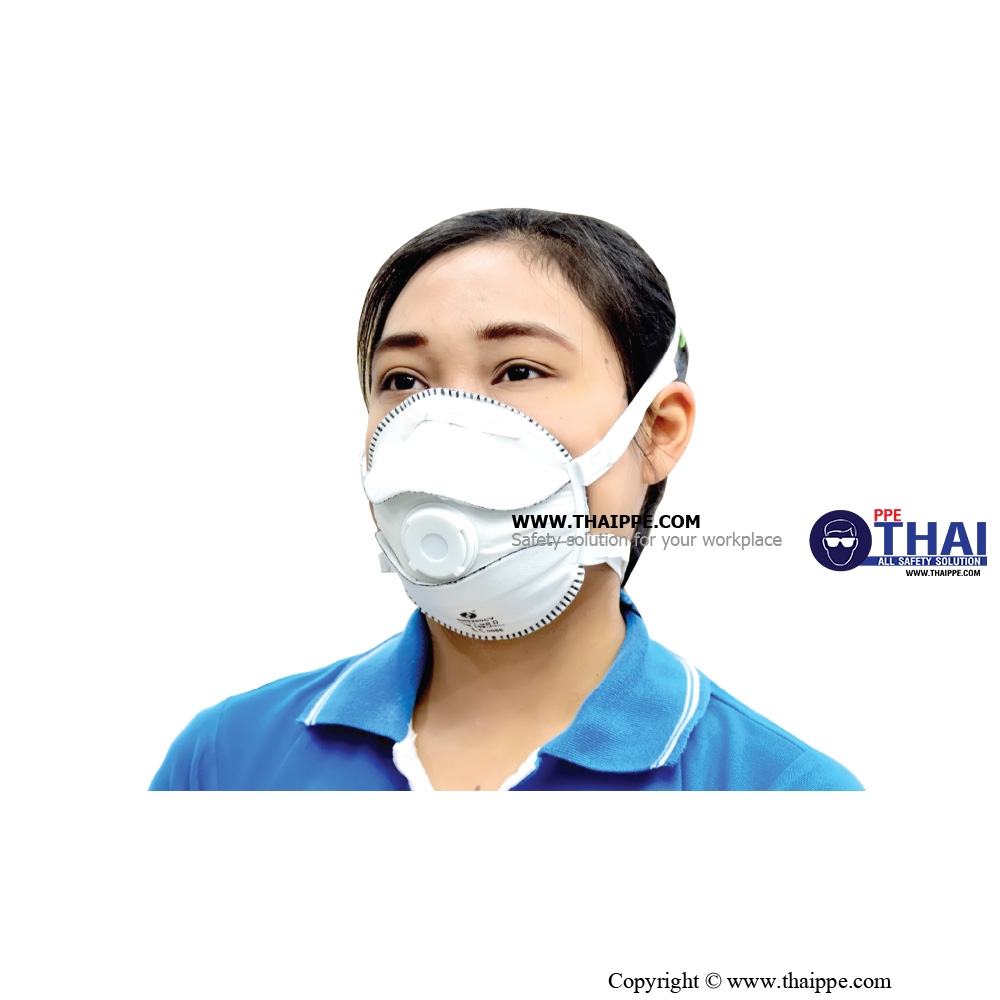 UNIAIR-012 #หน้ากากป้องกันฝุ่น, ละออง, ฟูมโลหะ, ไอระเหยจากสารเคมี แบบมีวาล์ว #UNIAIR