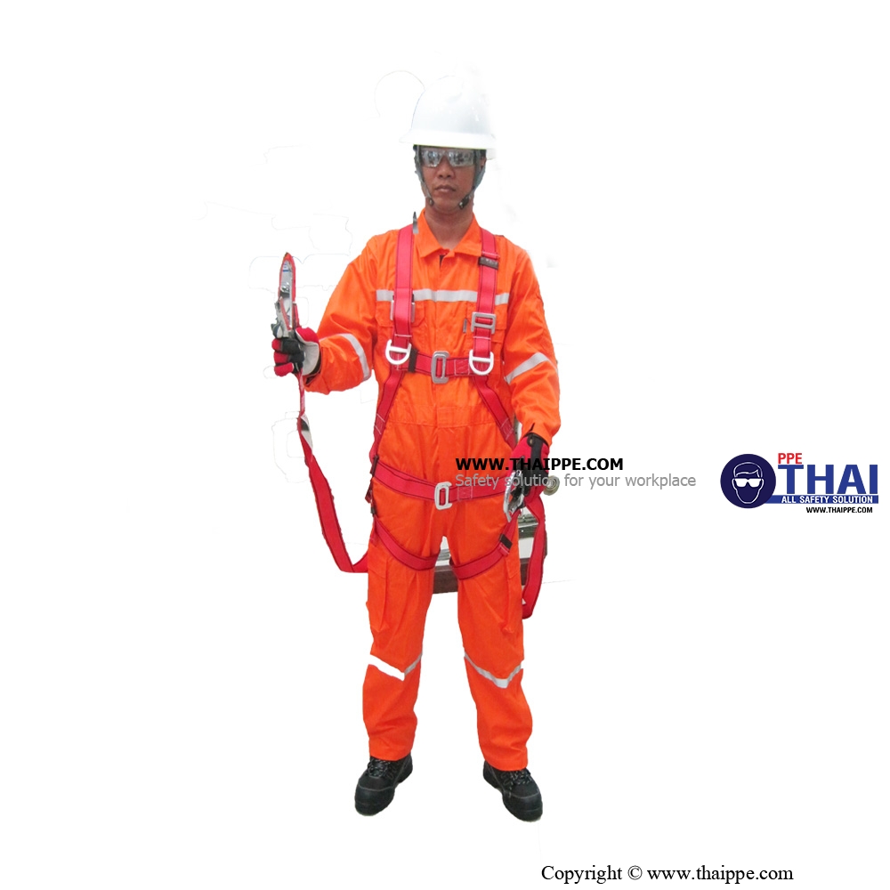 เข็มขัดเต็มตัว (SET - Full body harness) # BESTSAFE - JTECH-102 เข็มขัดนิรภัยชนิดเต็มตัว รัดอก-เอว #JE135119D  +SB-W102 เชือกนิรภัย Y ตะขอใหญ่ ยาว 1.8 m. CALABINER + กระเป๋าผ้าสำหรับใส่ Harness 