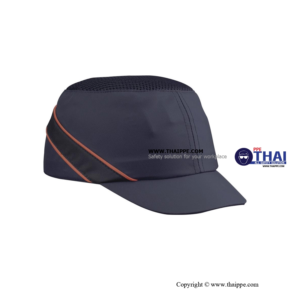  Air COLTAN  หมวกผ้านิรภัยเสริมโครงไฟเบอร์  ทรง Micro peak สี Navy blue-Orange 