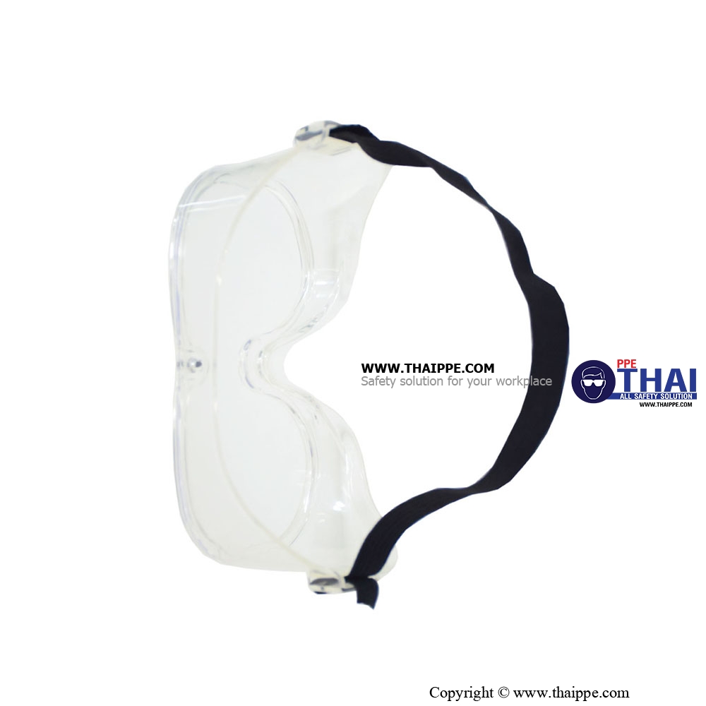 Goggle01 - ANTI-FOG (Medical / Lab) แว่นครอบตาเลนส์ใส ไม่มีวาล์ว # BESTSAFE