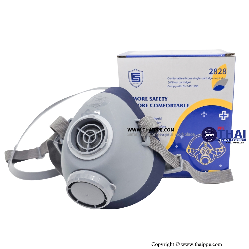 2828  หน้ากากท่อเดียวครึ่งหน้า Low-Resistance High-Efficiency Comfort Silicone Single-Cartridge Respirator