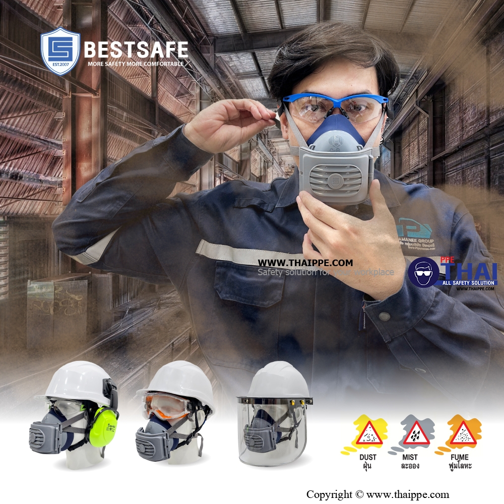2828  หน้ากากท่อเดียวครึ่งหน้า Low-Resistance High-Efficiency Comfort Silicone Single-Cartridge Respirator