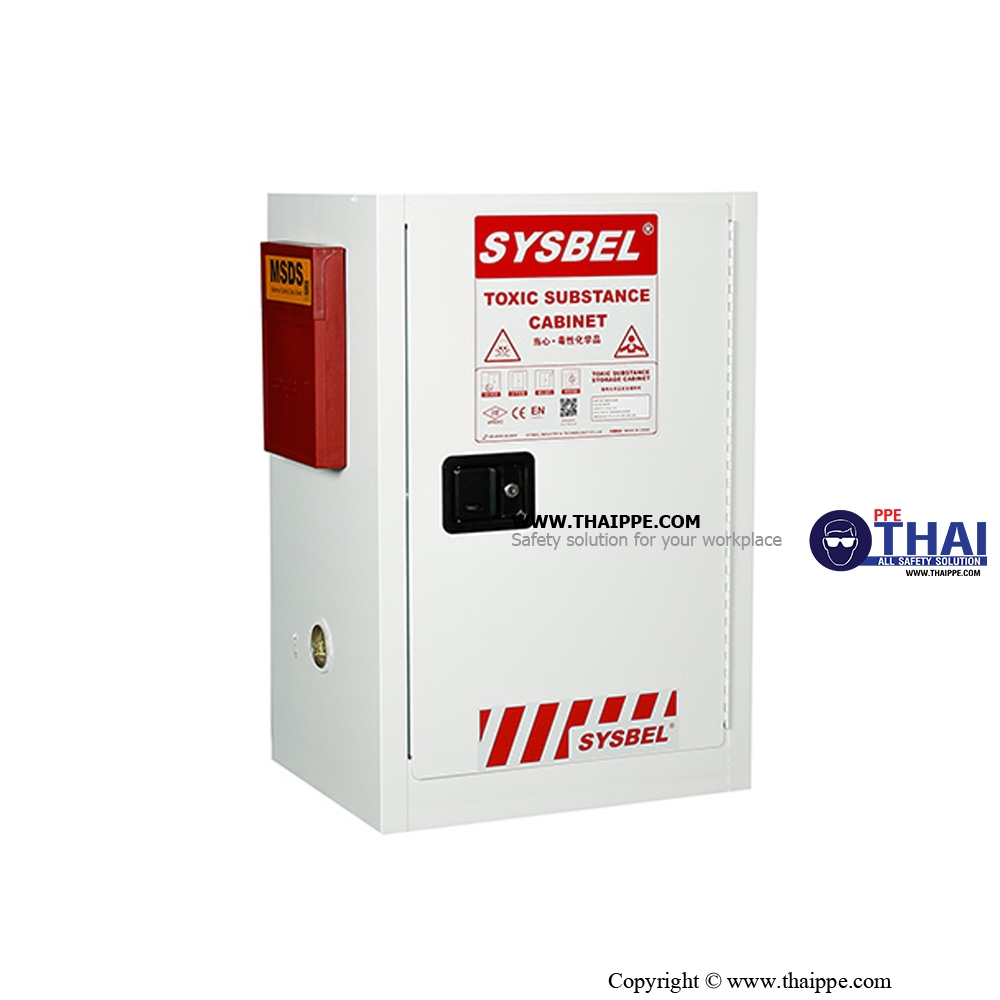  E1) #WA810120W : ตู้สำหรับเก็บสารพิษ Toxic Cabinets 45 L 1 door (manual) Certification(FM/CE)  Ext dimension(HxWxD/cm)  89x59x46  SYSBEL (ไม่รวมสายดิน)