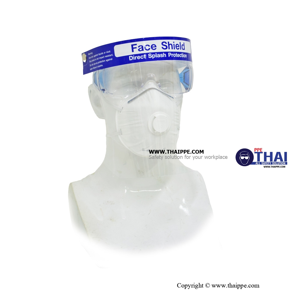 FACE SHIELD หน้ากากใสป้องกันฝุ่นละอองเชื้อโรค ฝุ่นผง ละอองน้ำลาย