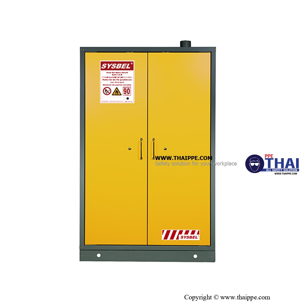 S06): #SE890450 : ตู้ป้องกันอัคคีภัย 90 นาที Safety Cabinets 170 L 2 door (semi-self close) Certification(FM/CE) Ext dimension  204x116x62.5 SYSBEL