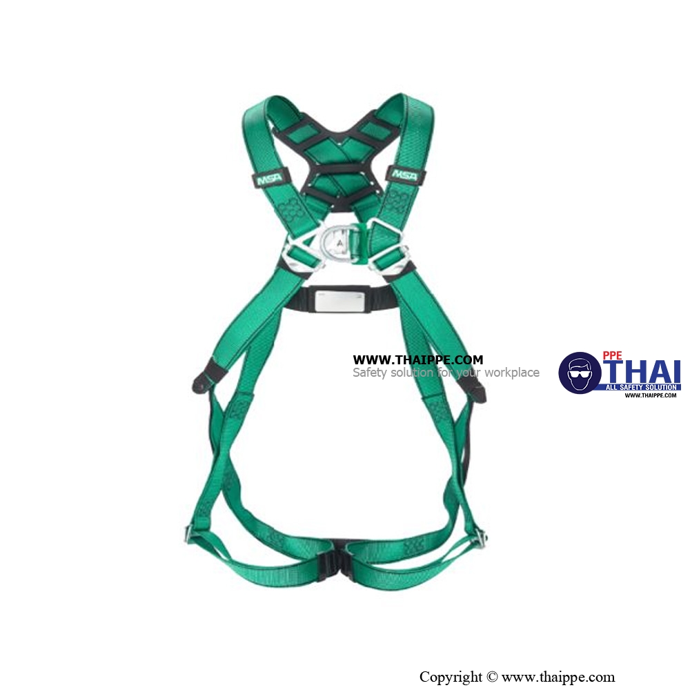 10205338 V-FORM HARNESS LG GREEN COLOR STEEL HARDWARE BACK & CHEST D-RING, QUICK-FIT BUCKLE, EN VERSION