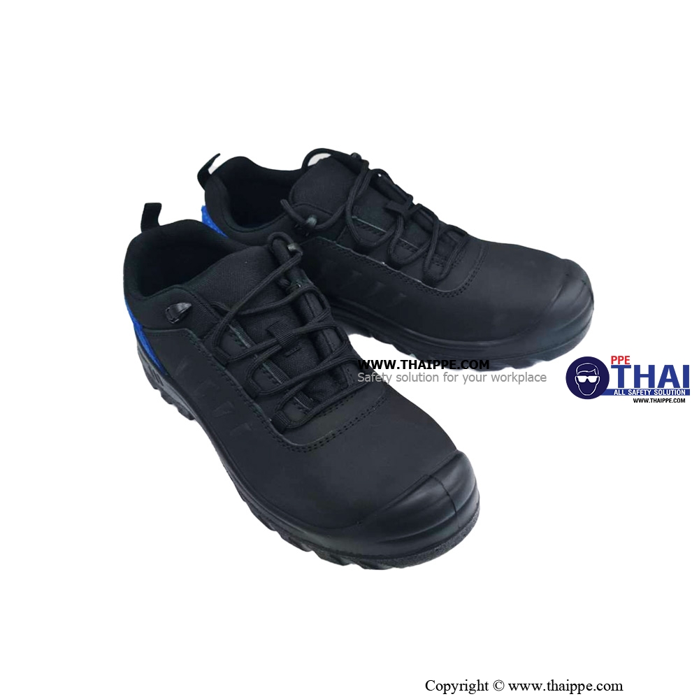 SPORT NUBUCK-TECH A #BESTSAFE รองเท้าหุ้มส้น NUBUCK Leather ป้องกันการลื่น น้ำหนักเบา Heel Blue suede leather พร้อมแผ่นรองพื้น PU soft