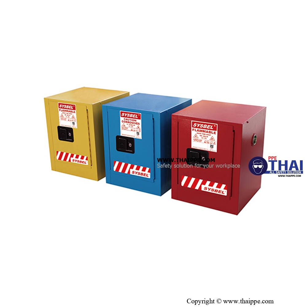 A1) #WA810040 : ตู้สำหรับเก็บของเหลวไวไฟ Flammable Cabinets 15 L 1 door (manual) Certification(CE)  Ext dimension  56x43x43  SYSBEL
