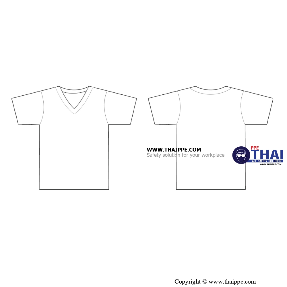 เสื้อ T-SHIRT ผู้ชาย ผ้า Cotton 100% คอวี